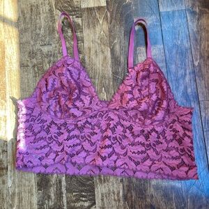laced burgundy bralette